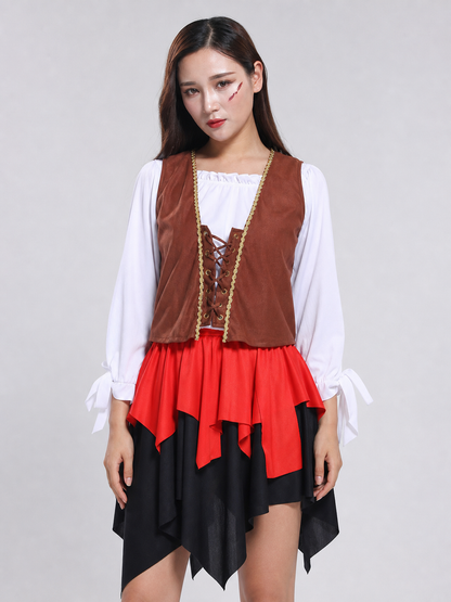 Pirate Costume with Corset and Scarf