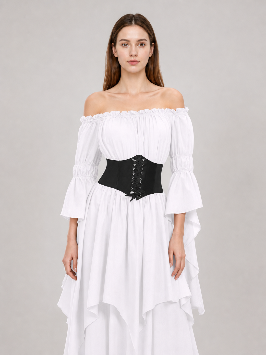 Medieval Maxi Dress with Corset Panel