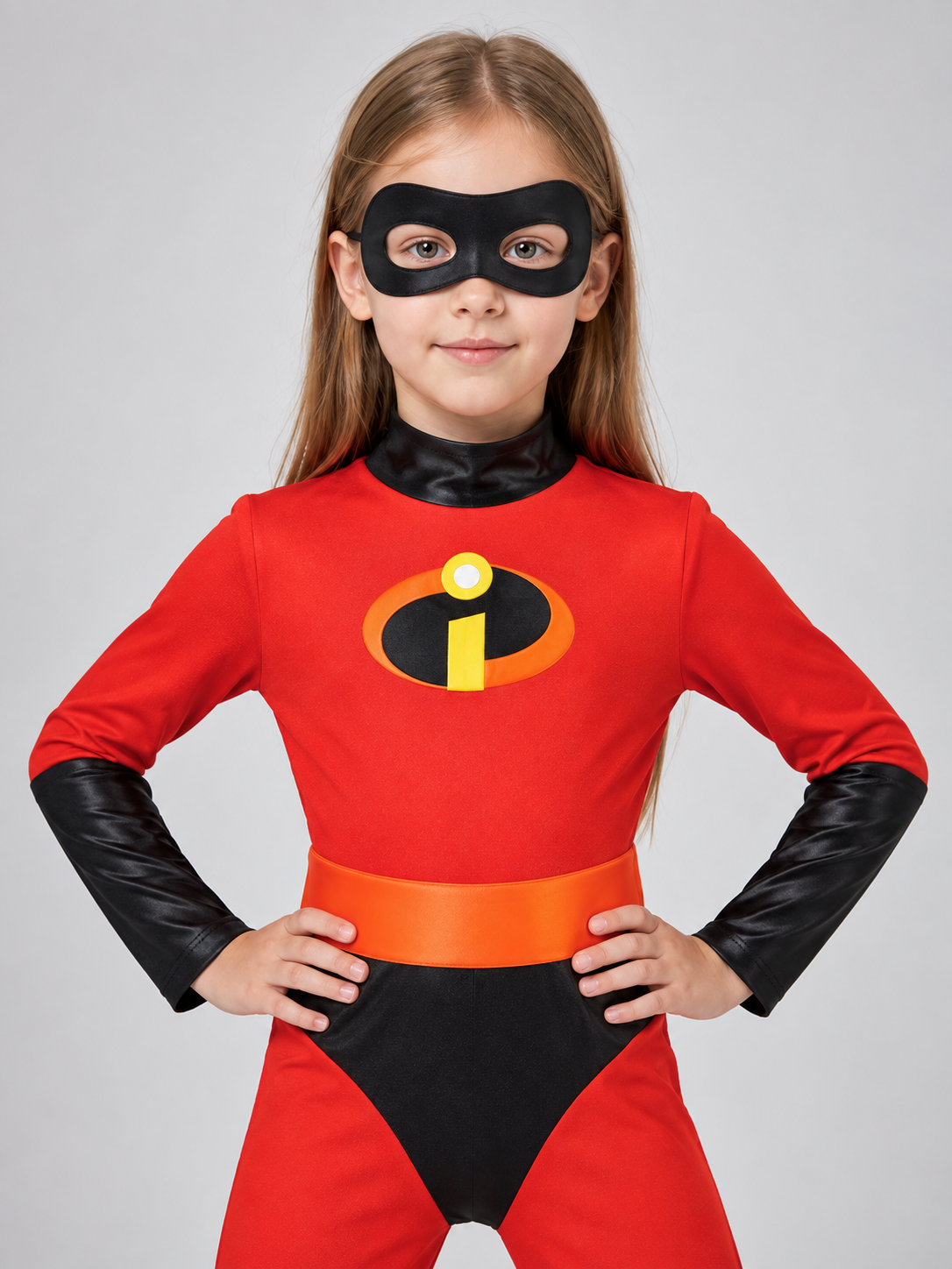 Kids' Superhero Costume Red with Mask and Belt