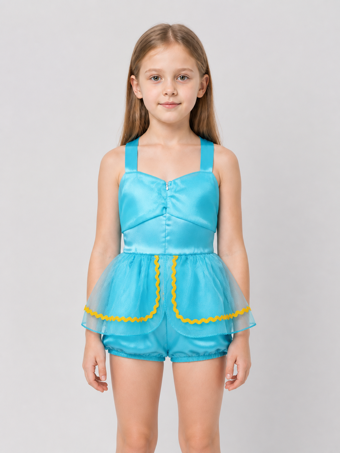 Blue Aladdin-Style Carnival Costume Jumpsuit