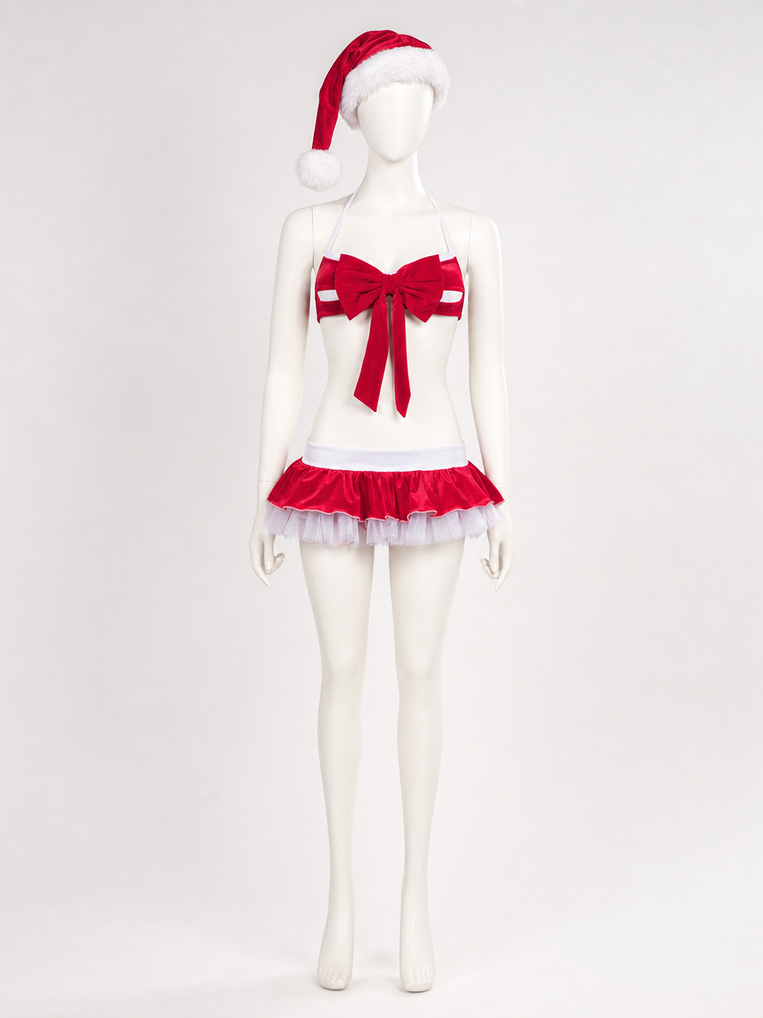 Santa Claus Christmas Costume with a Crop Top and Short Skirt Costumes detail