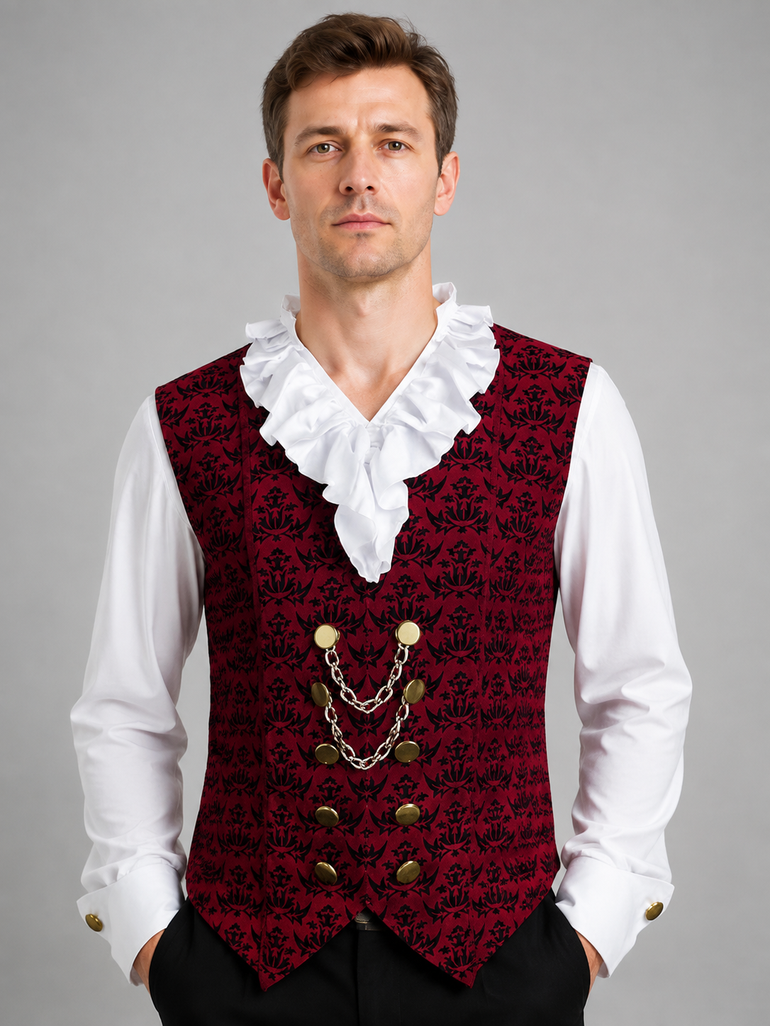 Costume Vest with Jabot and Decorative Chain Costumes detail 2