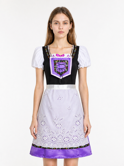 Dress with Floral Embroidery and Puff Sleeves Costume Dresses detail 3
