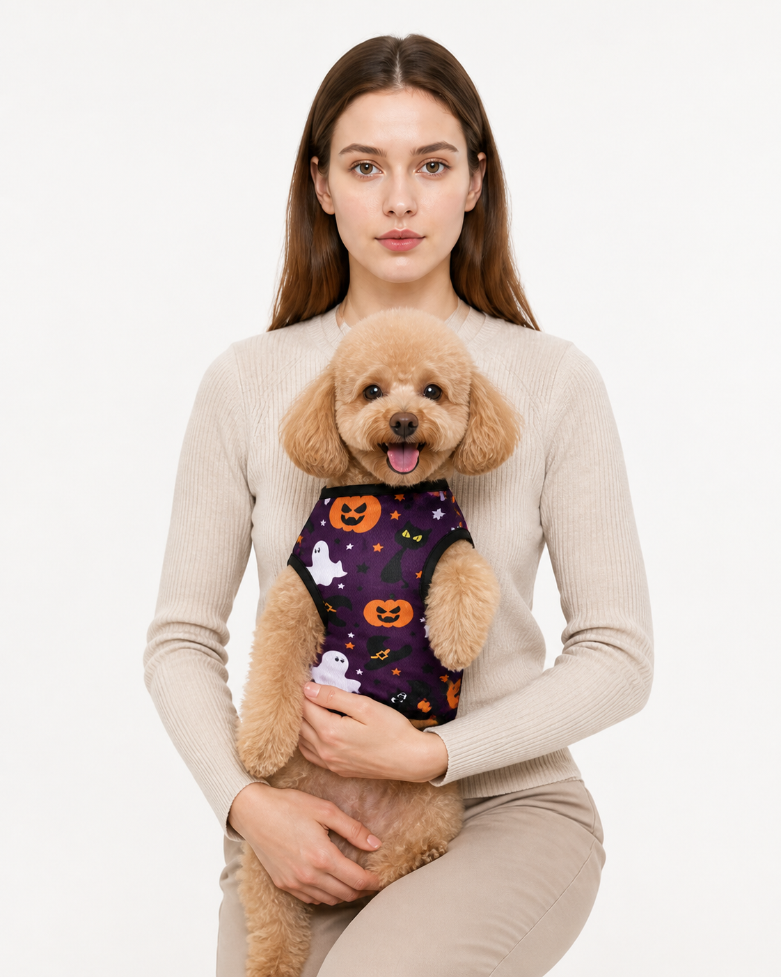 Purple Pet Vest with Halloween Print Costumes detail 3