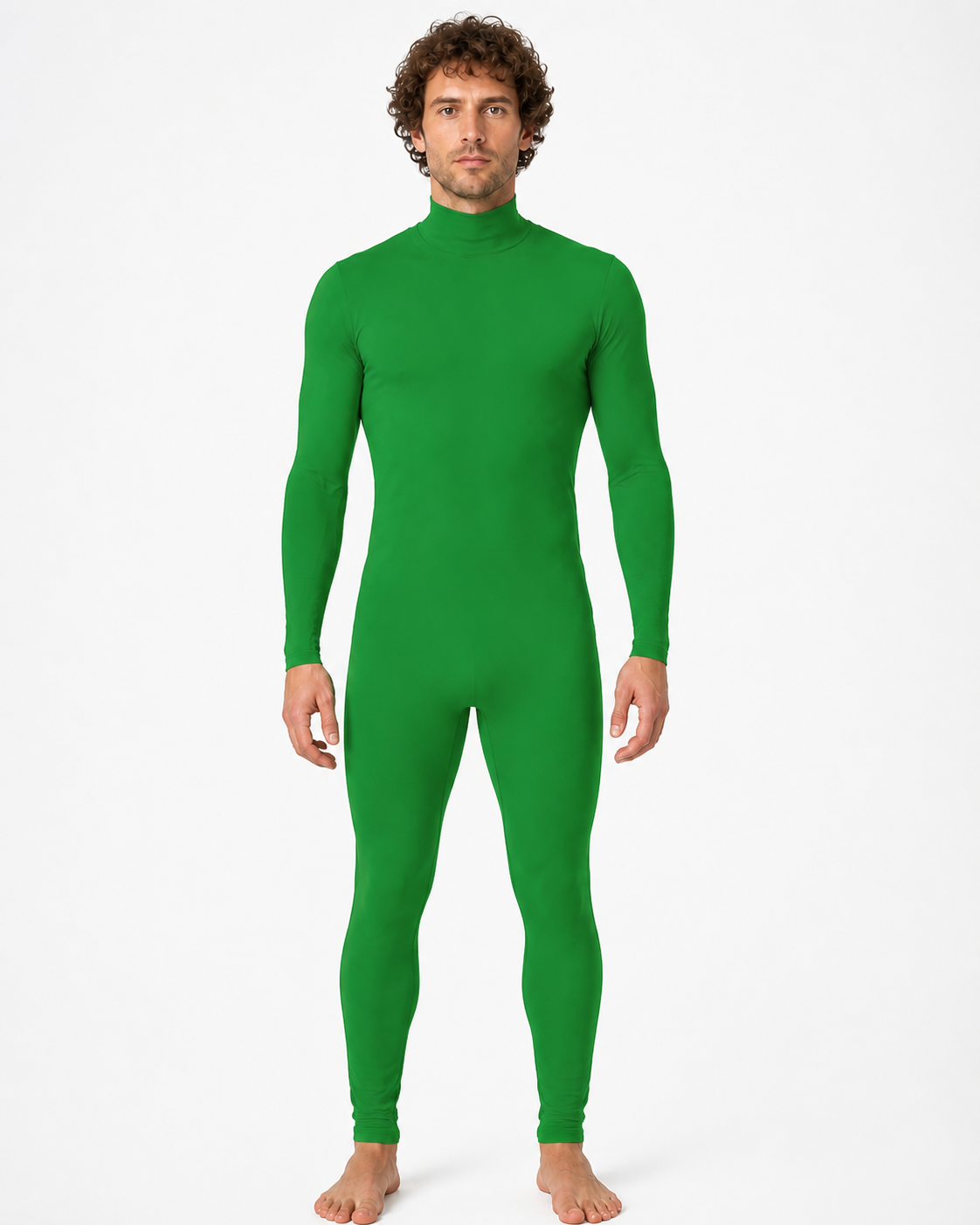 Green Fitted Jumpsuit with a High Collar product detail 3