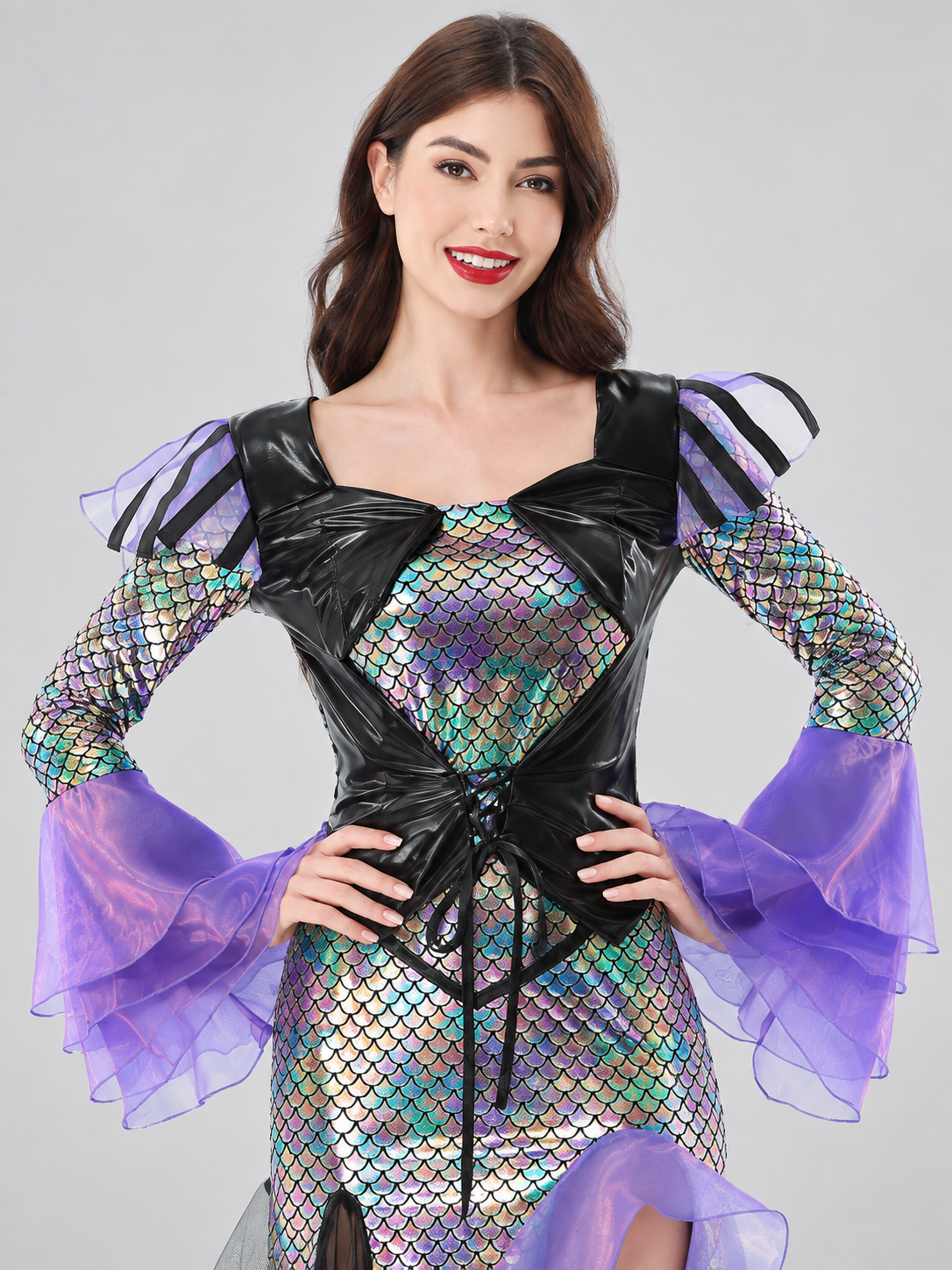 Carnival Dress with a Scale Pattern and Bow Costume Dresses detail 2