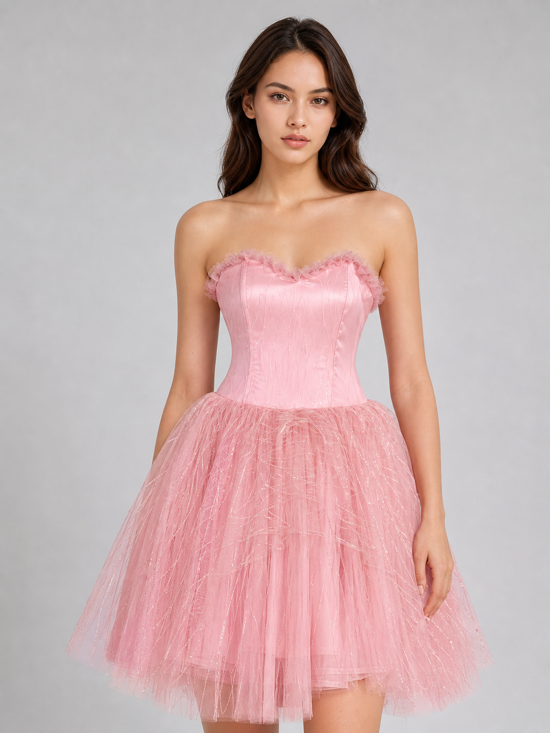 Glinda Cosplay Costume: Pink Dress with Belt Costume Dresses detail 3