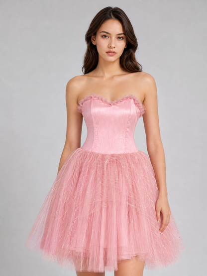 Glinda Cosplay Costume: Pink Dress with Belt Costume Dresses detail 3