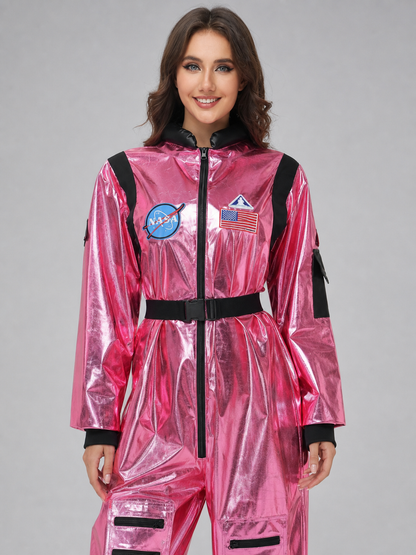 Pink Spacesuit Jumpsuit with Hood and Pockets product detail 2
