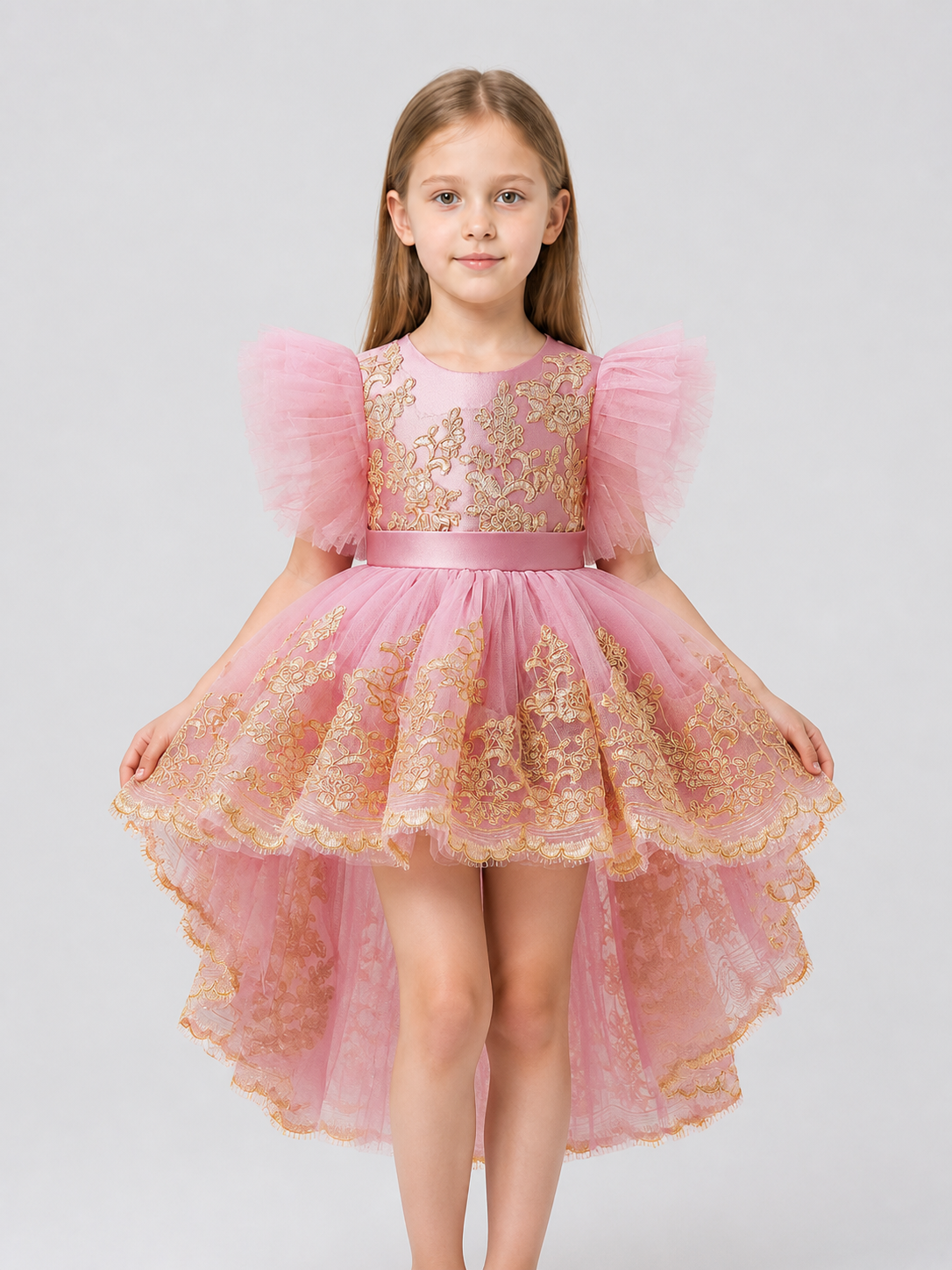 Princess Flower Girl Dress with Wings and Embroidery Costume Dresses detail 3