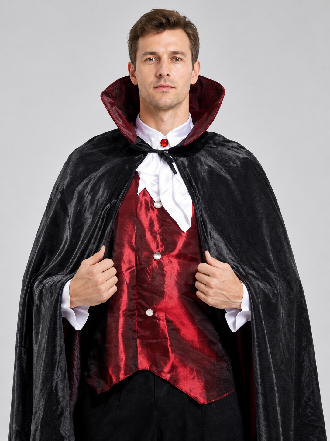 Vampire Costume with Black Cape Costume Capes detail 2