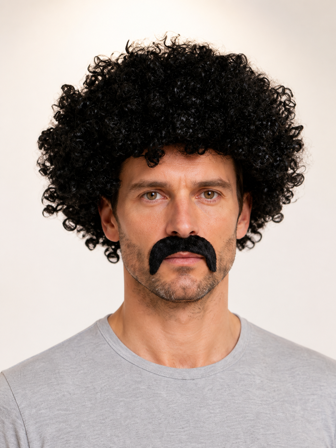 Black Curly Carnival Wig for Parties Costume Wigs detail 2