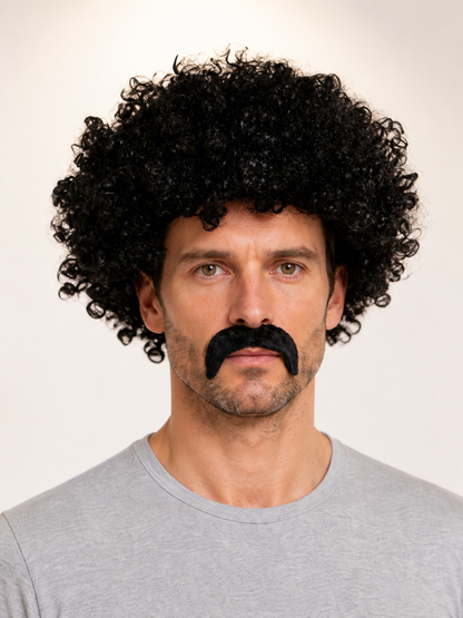 Black Curly Carnival Wig for Parties Costume Wigs detail 2