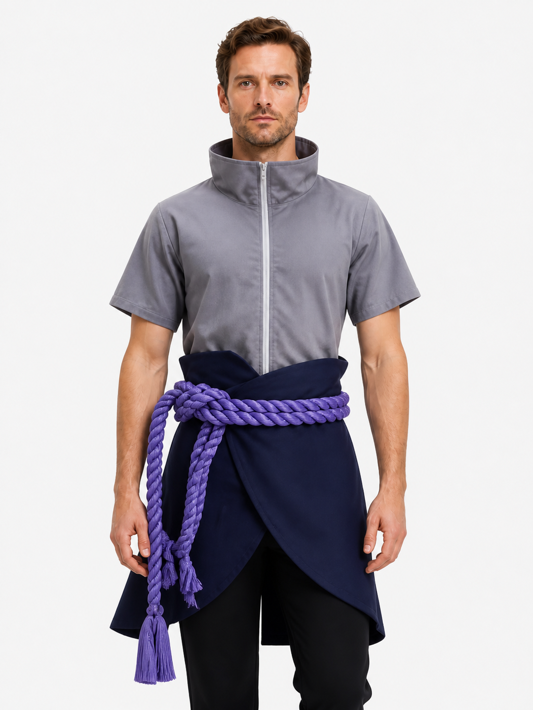 Uchiha Sasuke Cosplay Costume with Asymmetrical Hem Costumes detail 3