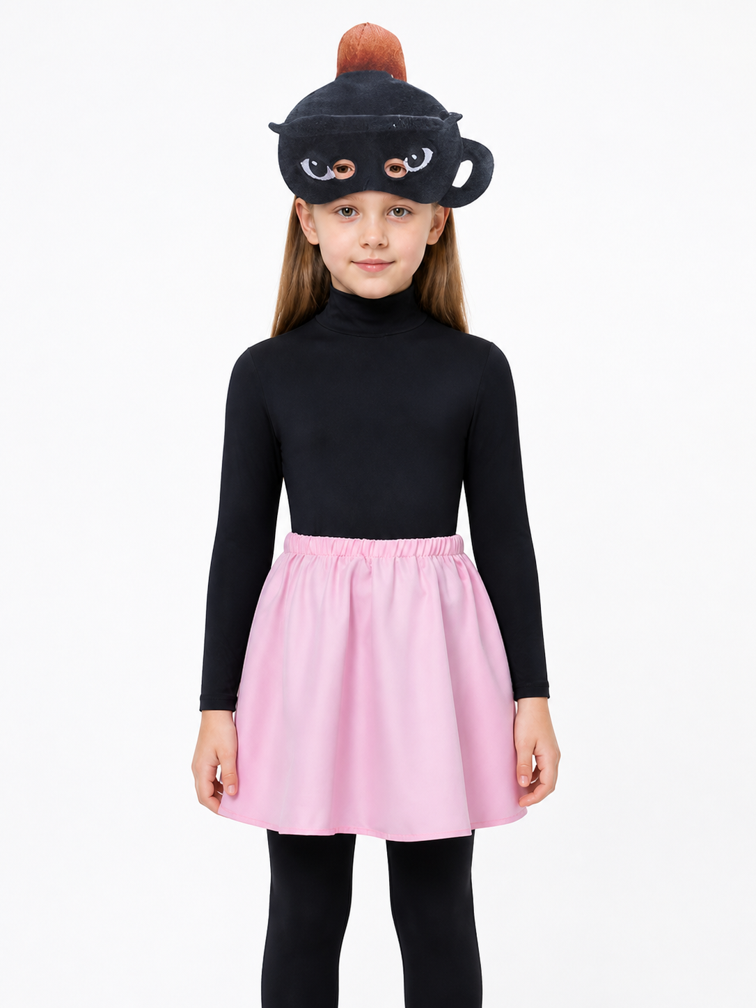 Halloween Costume: Black Jumpsuit, Pink Skirt, Mask Costume Masks detail 3
