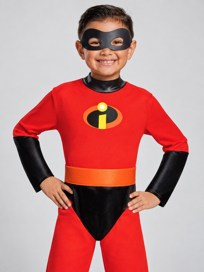 Kids' Superhero Costume, Red, with Mask