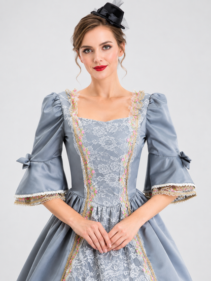 Gray and Silver Adult Carnival Dress with Hat