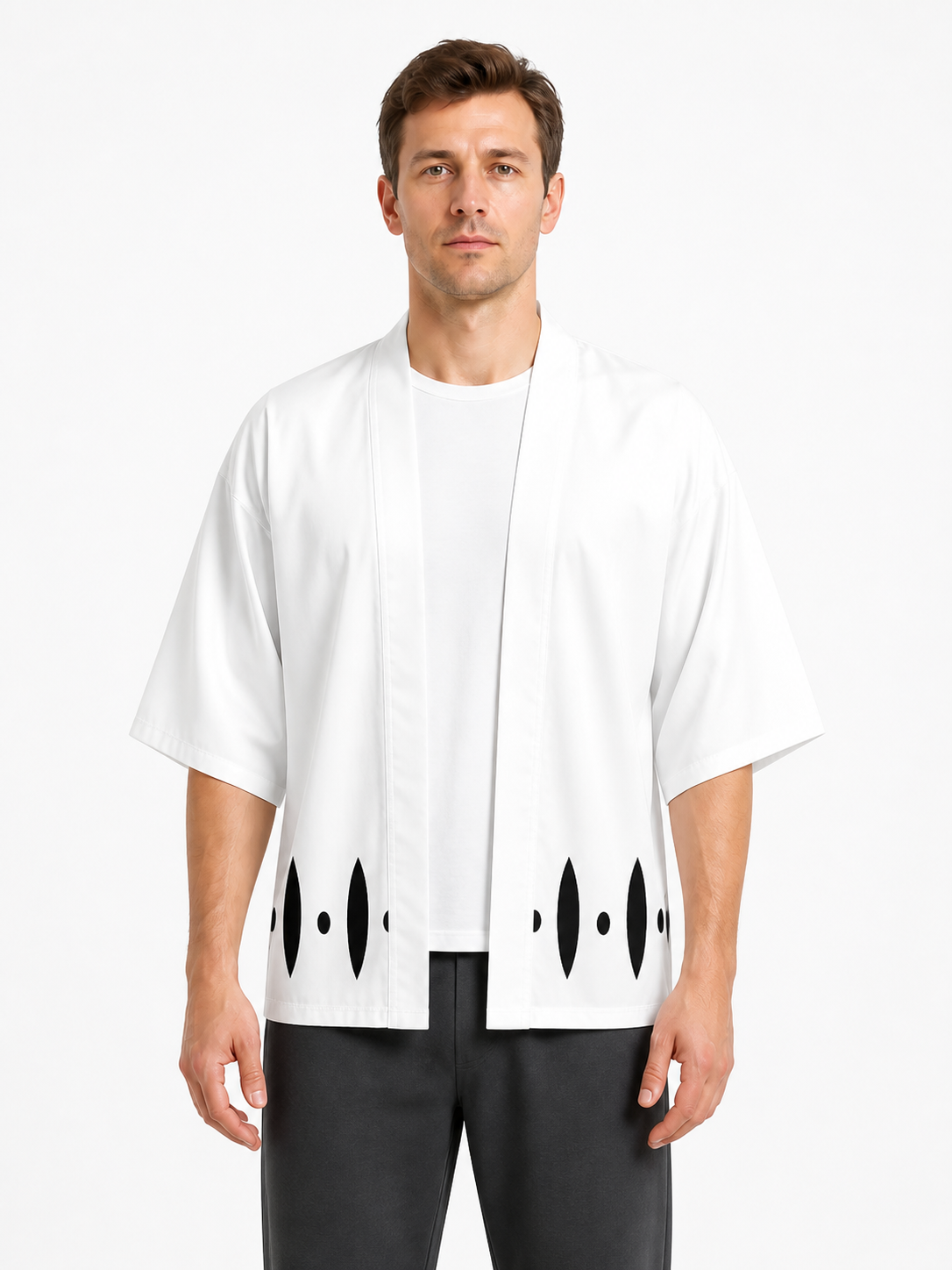Bleach Cosplay Cloak, White with Black Pattern and Number 12 Costume Capes detail 3