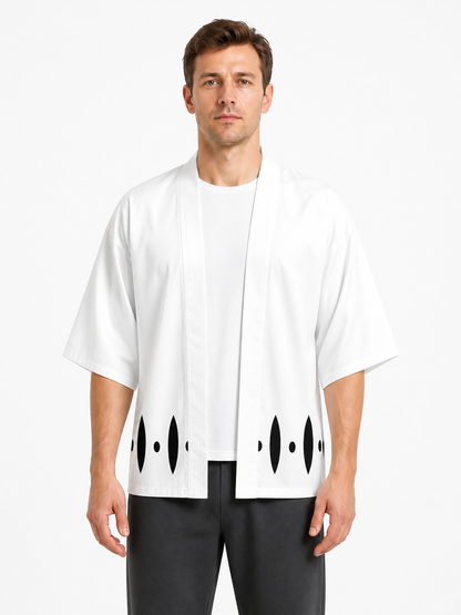 Bleach Cosplay Cloak, White with Black Pattern and Number 12 Costume Capes detail 3