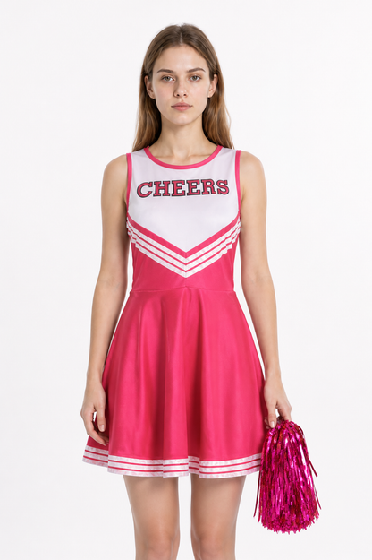 CHEERS Sleeveless Pink and White Striped Dress Costume Dresses detail 3
