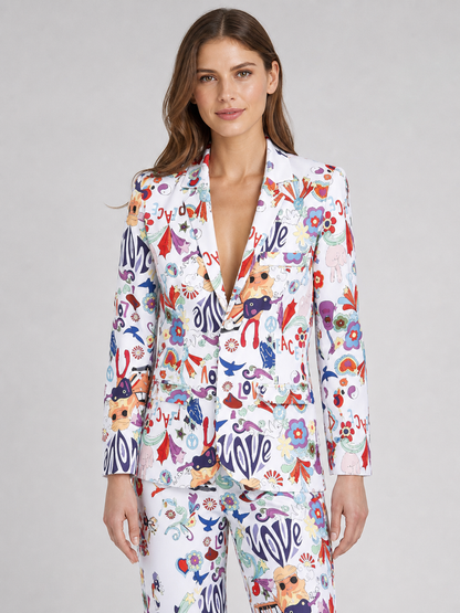 Costume with LOVE print — jacket and pants