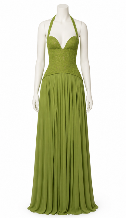 Maxi Dress with a Deep V-Neckline