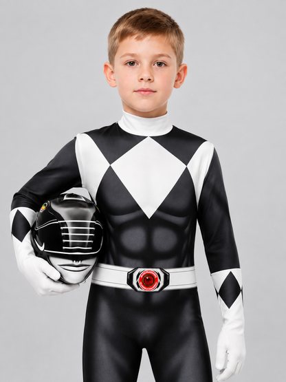 Cosplay Costume: Black Jumpsuit with White Belt