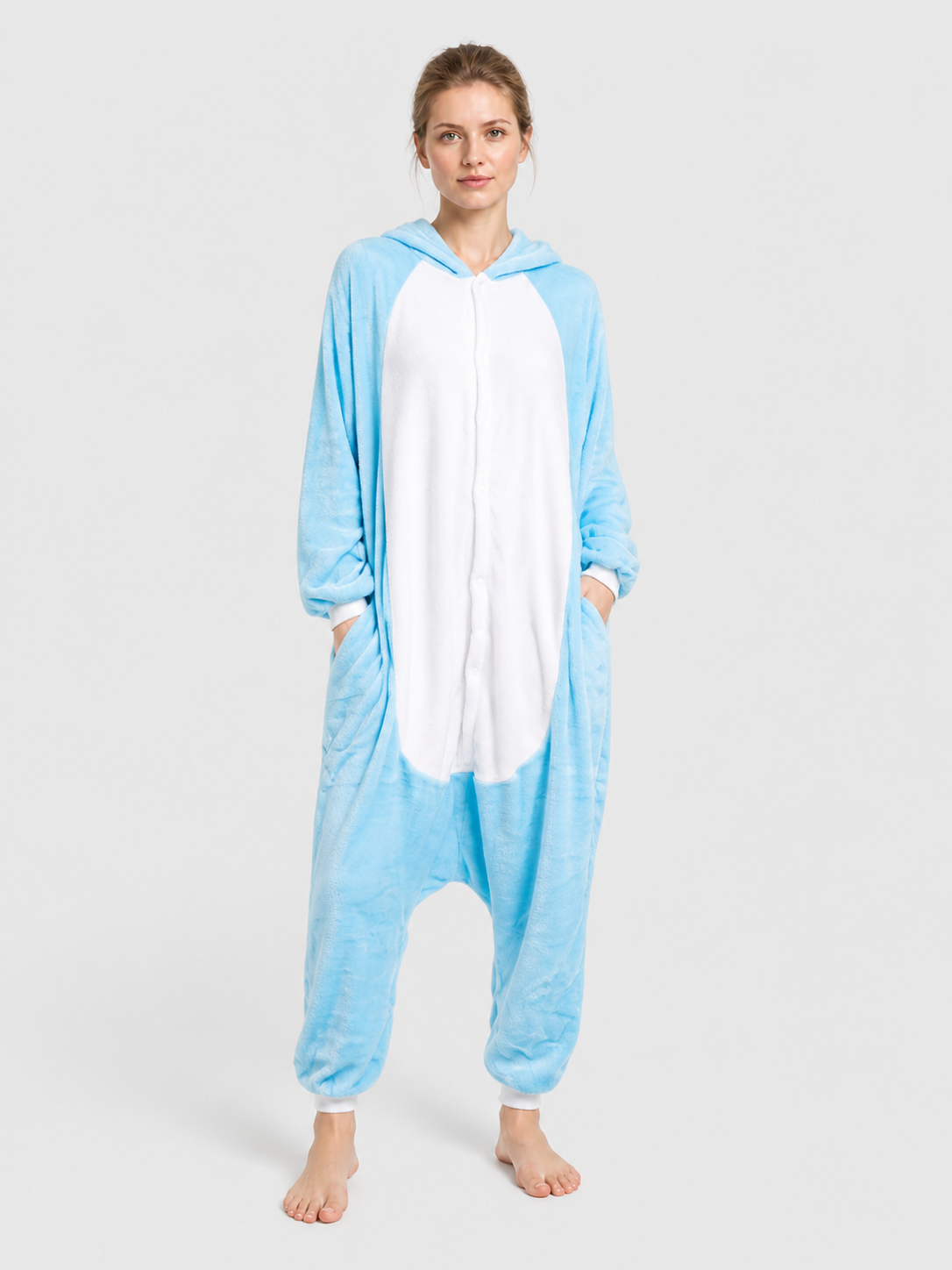 Warm Husky Flannel Pajama Jumpsuit with Hood product detail 3