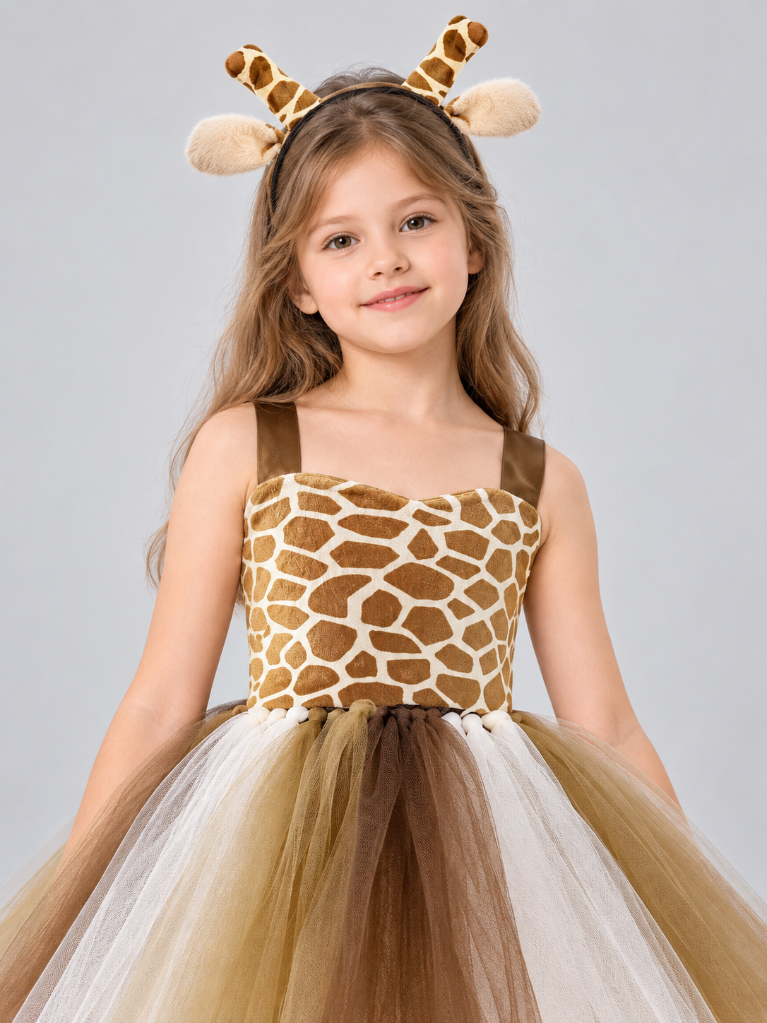 Kids' Giraffe Carnival Dress with Headband and Tail