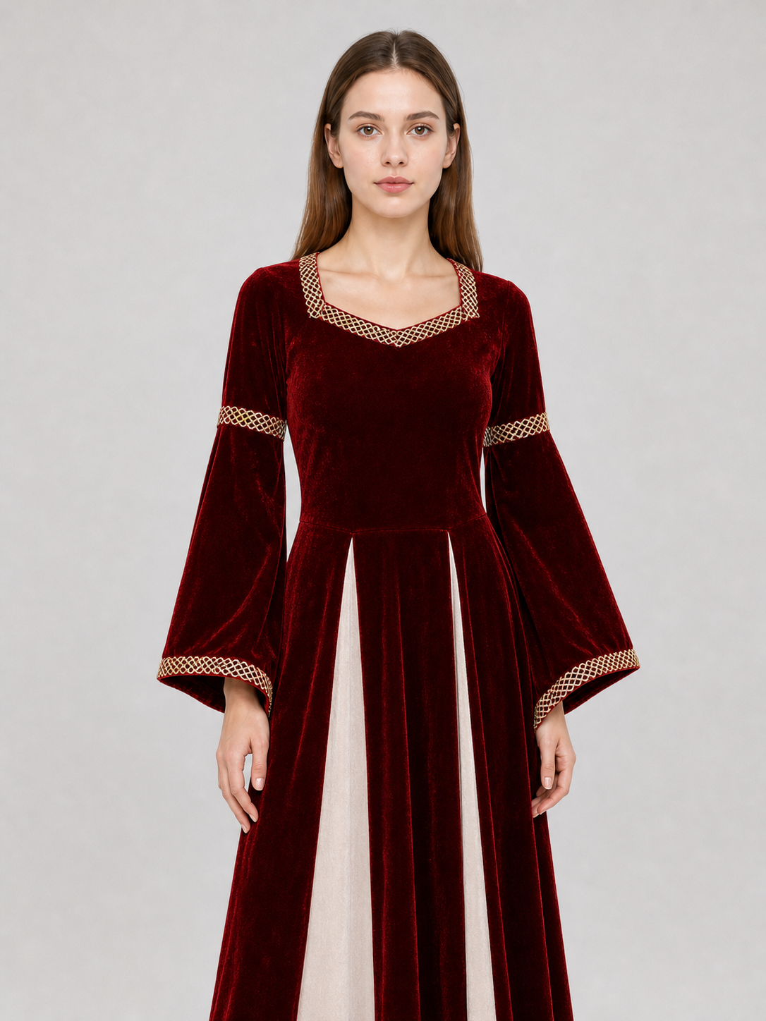 Medieval-Style Costume Dress with Sleeves
