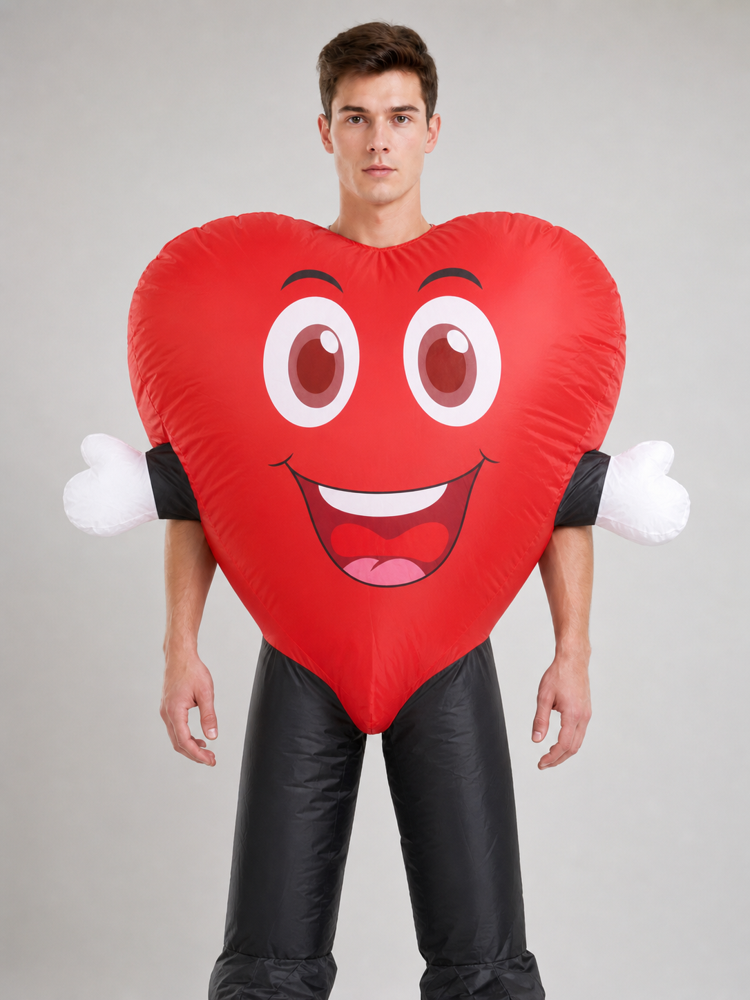 Inflatable Smiley Heart Decoration upper body view