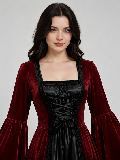 Medieval Dress with Corset Bodice and Lacing Costume Dresses detail 2