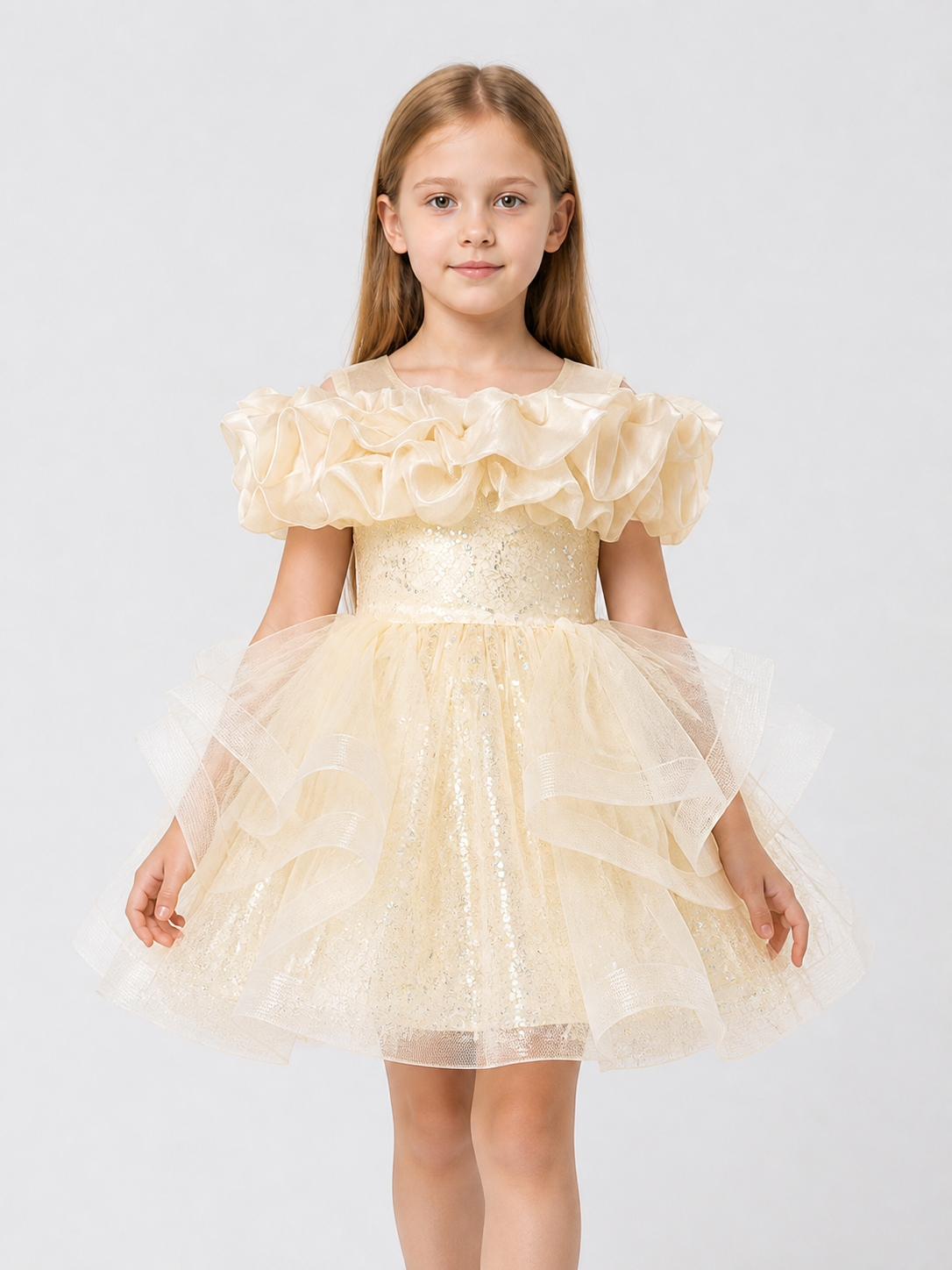 Festive Sequin Dress with a Full Skirt