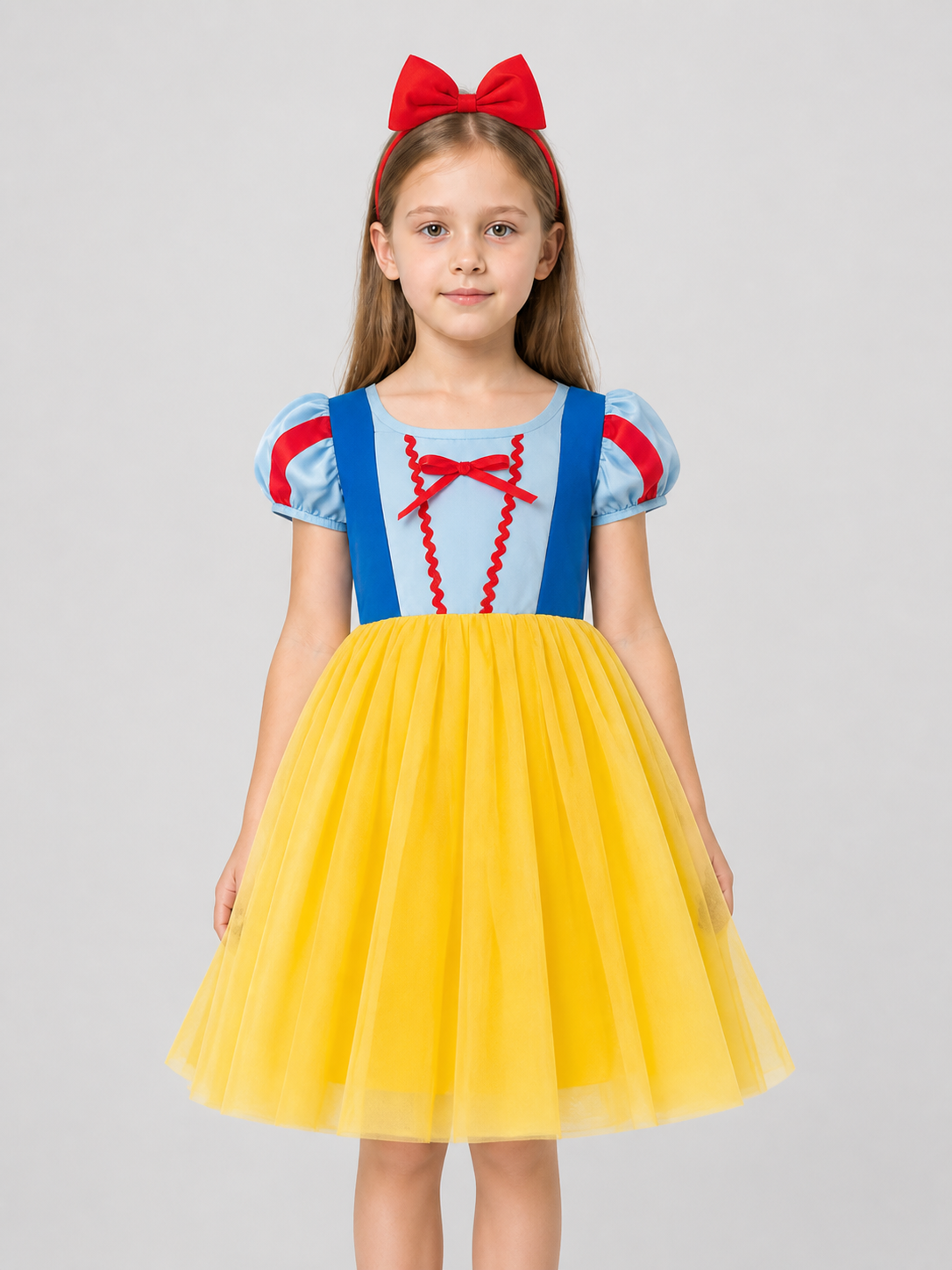 Girls' Dressy Dress with Full Skirt, Mesh, and Bow Costume Dresses detail 3