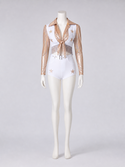 Two-Piece Stage Costume with Gold Stars