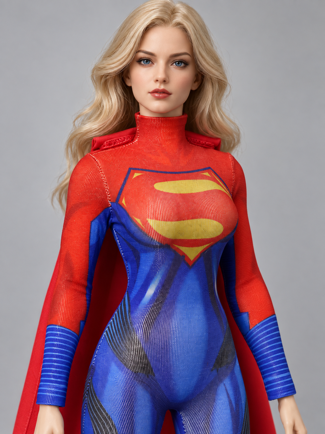 1/6 Doll Costume with Red Cape and Emblem