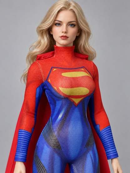 1/6 Doll Costume with Red Cape and Emblem