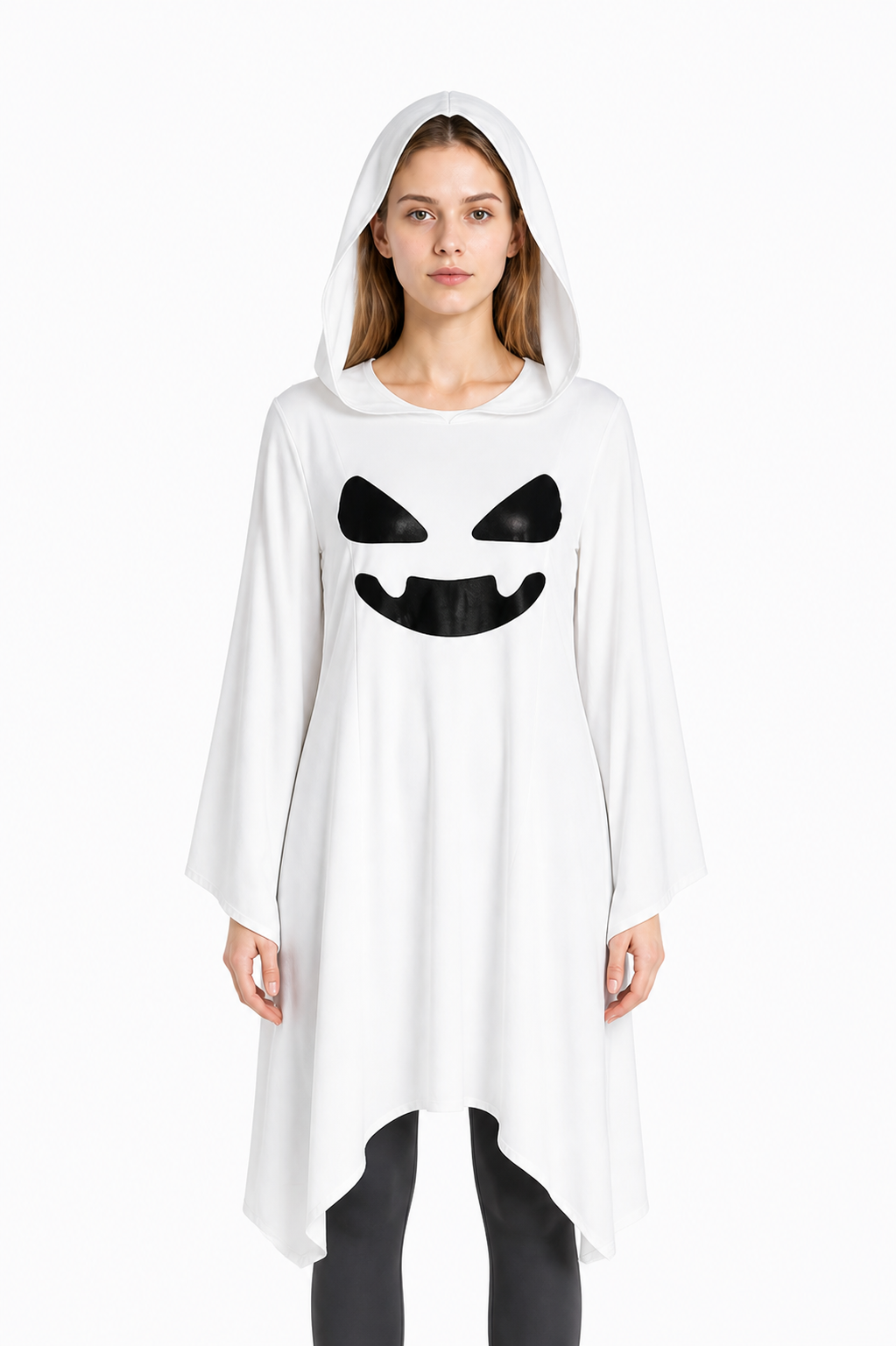 Hooded Cape with Ghost Design Costume Capes detail 3
