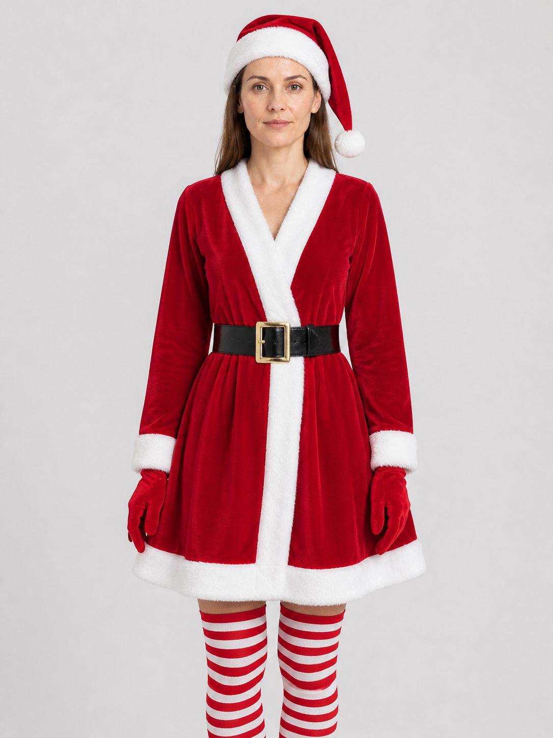 Christmas dress with hat, belt, gloves, and socks Costume Dresses detail 3