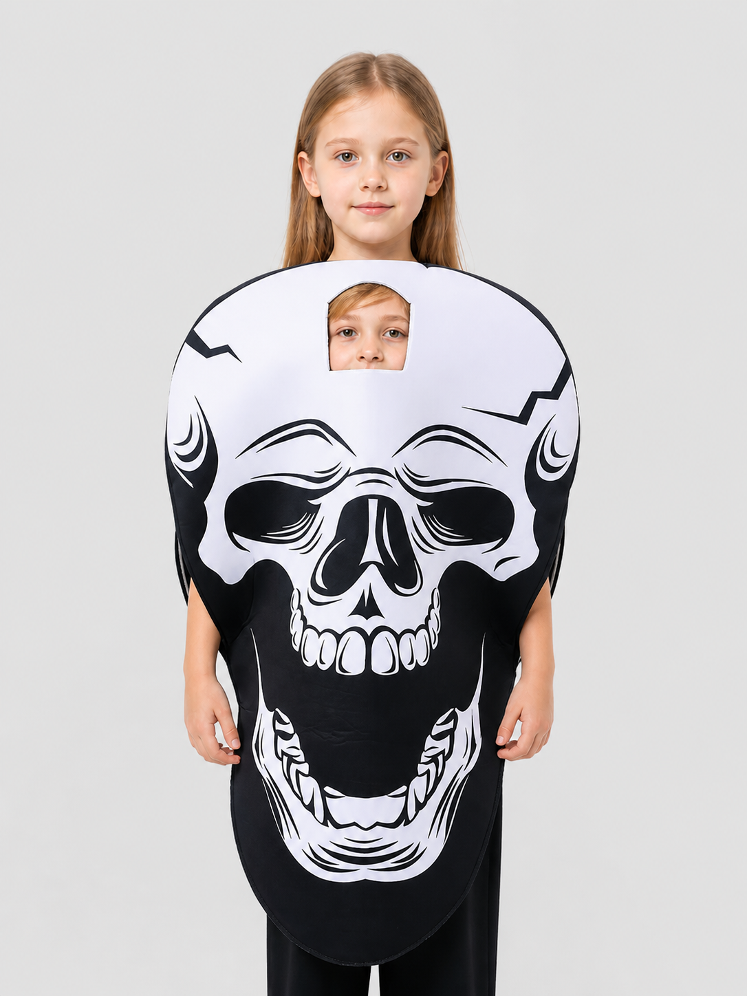 Children's Skeleton Costume for Cosplay, Black-and-White Cape Costume Capes detail 3