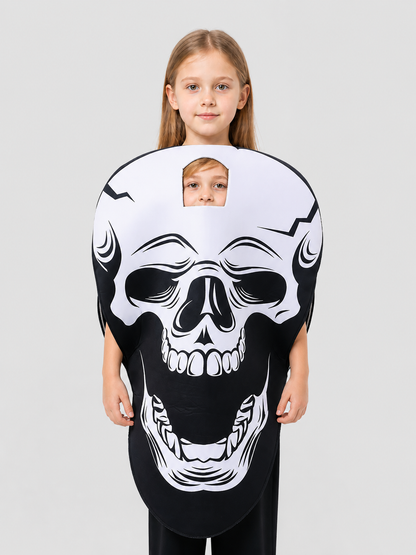 Children's Skeleton Costume for Cosplay, Black-and-White Cape Costume Capes detail 3