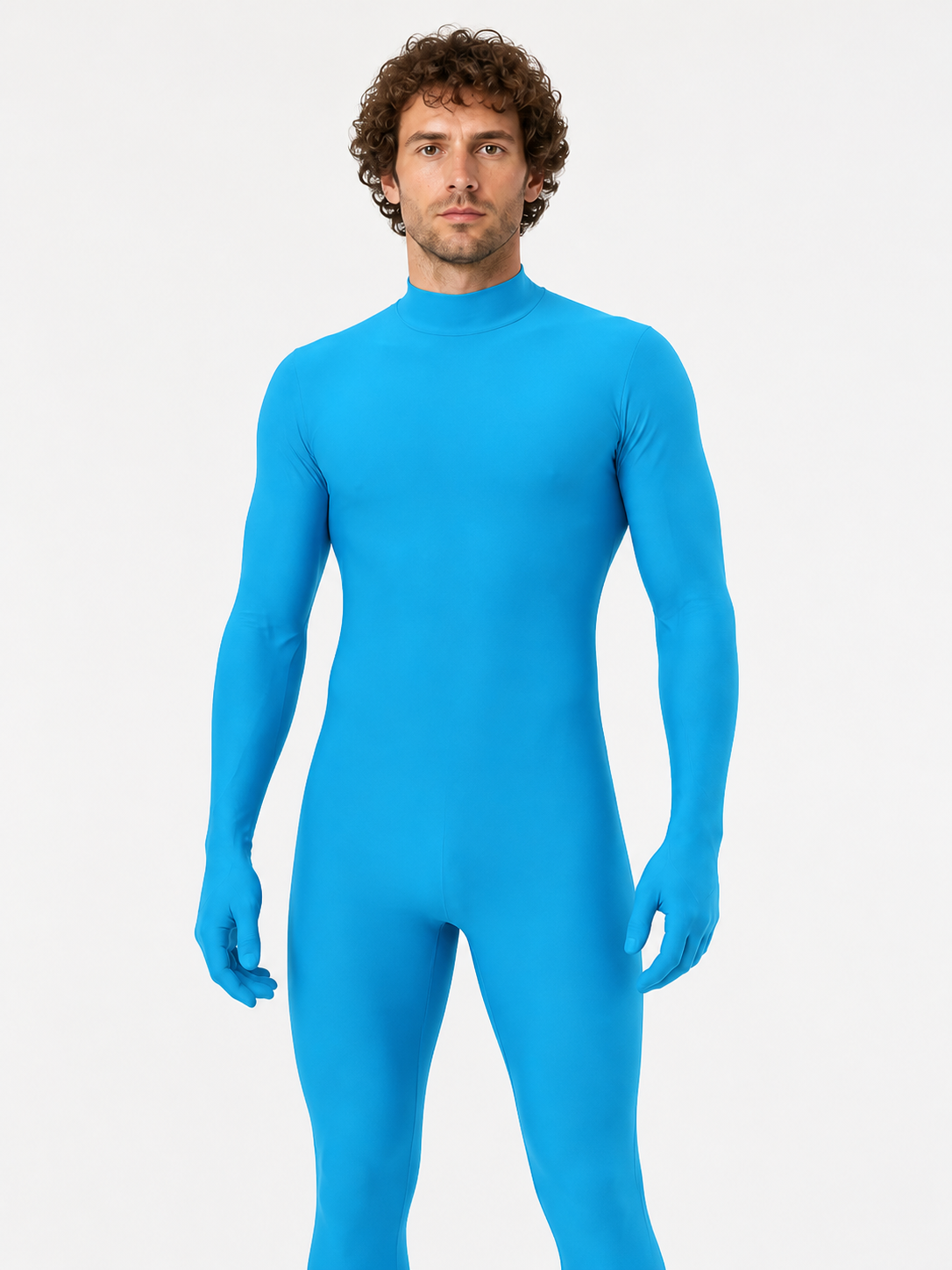 Light Blue Full-Body Jumpsuit with Covered Hands and Feet product detail 3