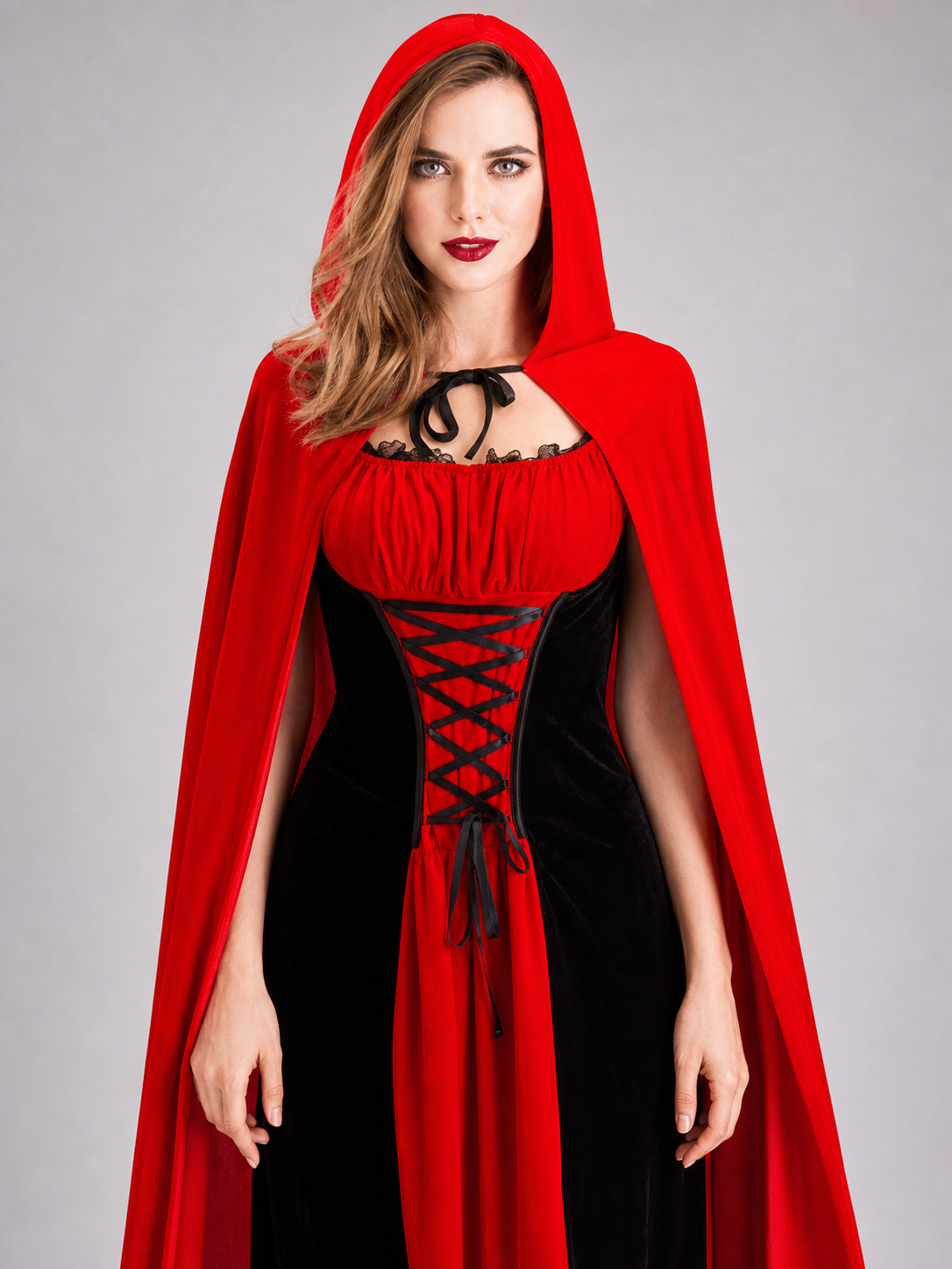 Vampire Costume with Dress and Hood for Halloween