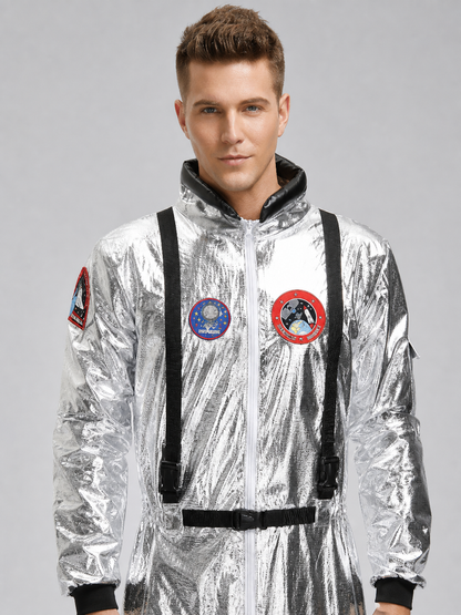 Astronaut Costume, Silver Cosplay Jumpsuit