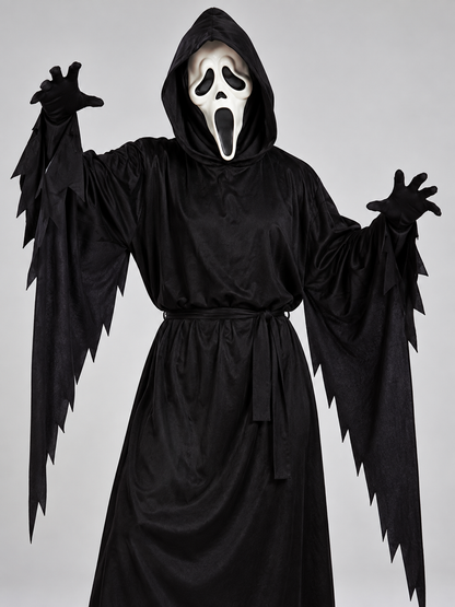 Halloween Carnival Costume: Black Hooded Robe