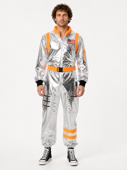 Silver Astronaut Costume with Orange Accents Costumes detail 2