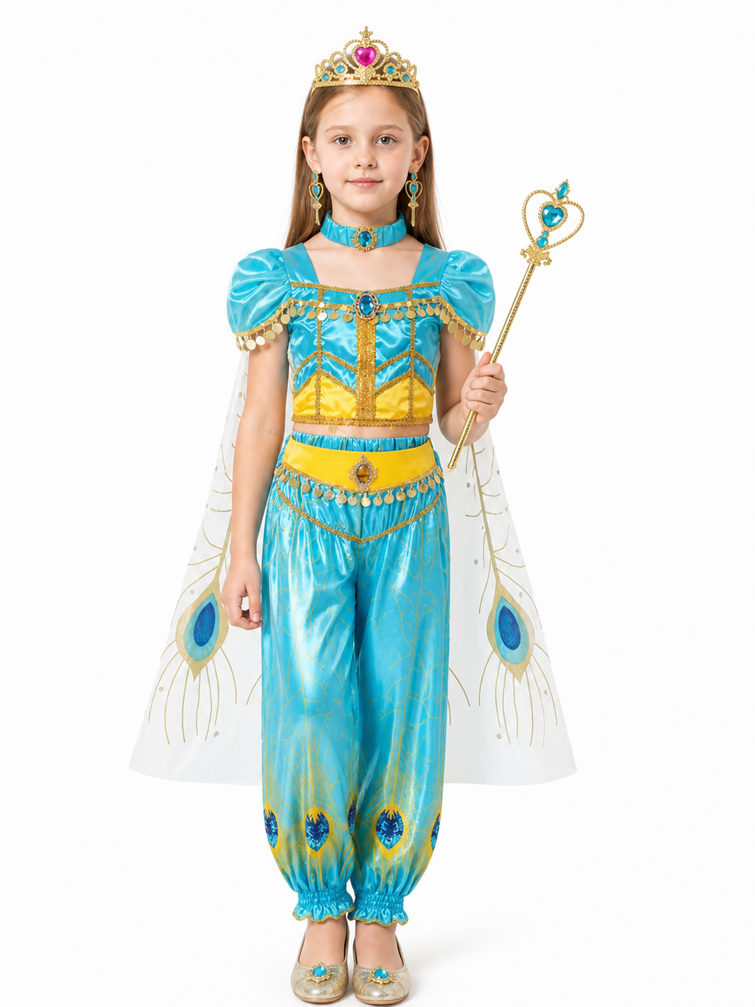 Princess Jasmine Costume with Cape and Crown Costume Capes detail 3