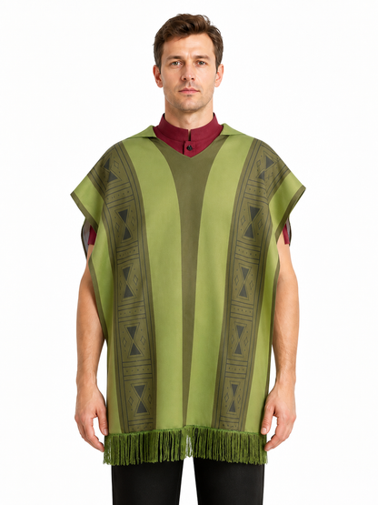 Cape Cloak with Stand Collar and Fringe for Carnival Costume Capes detail 3
