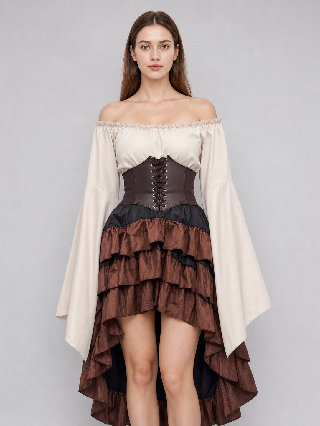Pirate Costume with Corset and Skirt