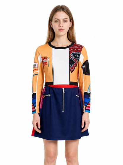 Children's Short Cosplay Dress with Print